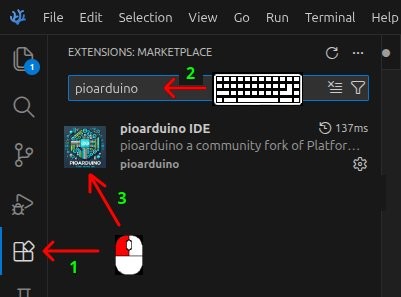 Installing the pioarduino IDE extension in the code editor