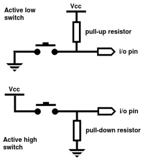active high/active low push button switch