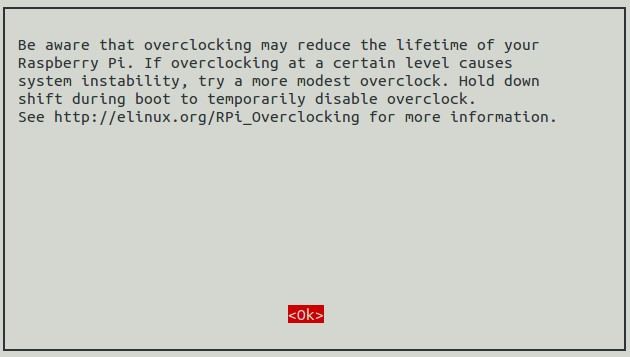 Advanced Options - Overclock warning
